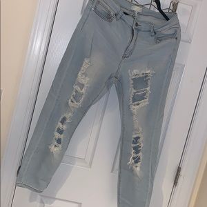 Distressed jeans